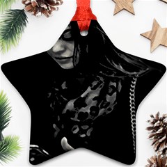 Beauty Woman Black And White Photo Illustration Ornament (star) by dflcprintsclothing