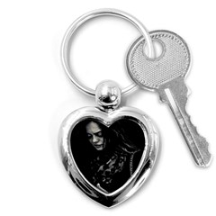 Beauty Woman Black And White Photo Illustration Key Chain (heart)