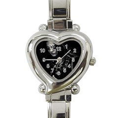 Beauty Woman Black And White Photo Illustration Heart Italian Charm Watch by dflcprintsclothing