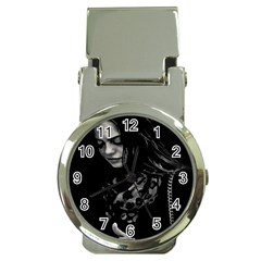 Beauty Woman Black And White Photo Illustration Money Clip Watches