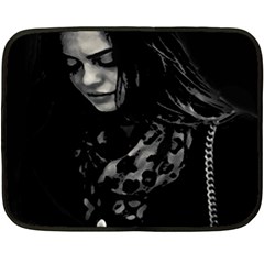 Beauty Woman Black And White Photo Illustration Fleece Blanket (mini) by dflcprintsclothing