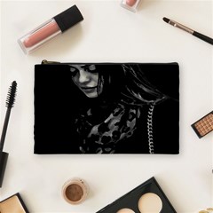 Beauty Woman Black And White Photo Illustration Cosmetic Bag (medium) by dflcprintsclothing