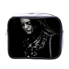 Beauty Woman Black And White Photo Illustration Mini Toiletries Bag (one Side) by dflcprintsclothing