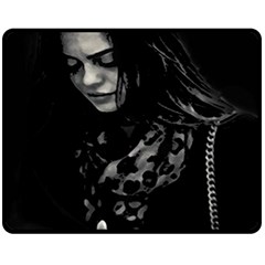 Beauty Woman Black And White Photo Illustration Fleece Blanket (medium)  by dflcprintsclothing