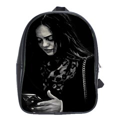 Beauty Woman Black And White Photo Illustration School Bag (xl)