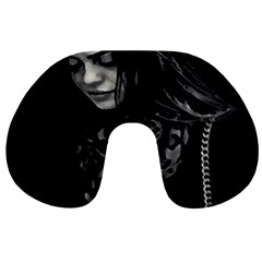 Beauty Woman Black And White Photo Illustration Travel Neck Pillow