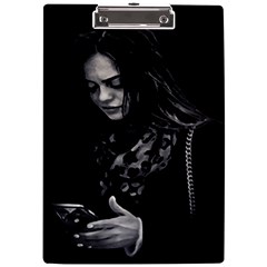 Beauty Woman Black And White Photo Illustration A4 Clipboard by dflcprintsclothing