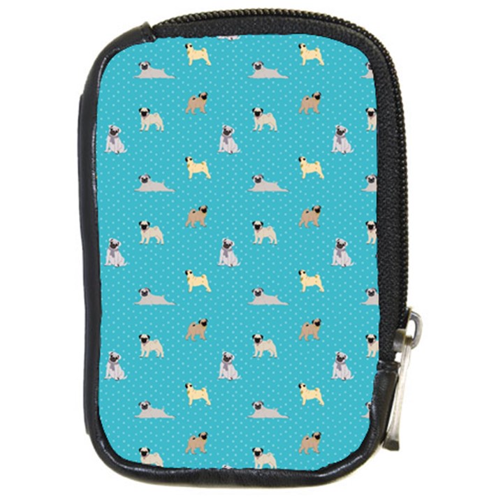 Funny Pugs Compact Camera Leather Case