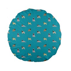 Funny Pugs Standard 15  Premium Round Cushions by SychEva