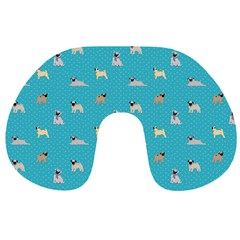 Funny Pugs Travel Neck Pillow by SychEva