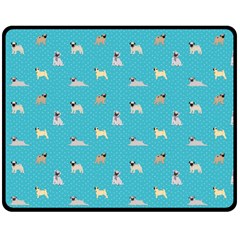 Funny Pugs Double Sided Fleece Blanket (medium)  by SychEva