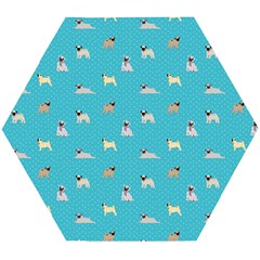 Funny Pugs Wooden Puzzle Hexagon by SychEva