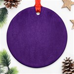 Leather Smooth 18-purple Ornament (Round) Front