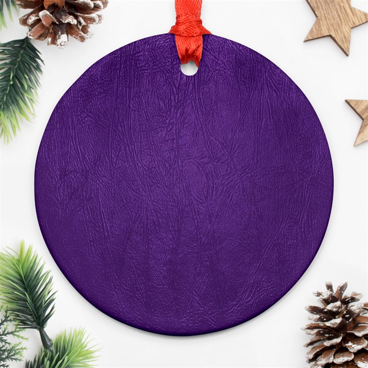 Leather Smooth 18-purple Ornament (Round)