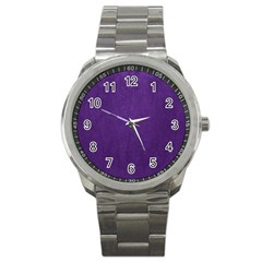 Leather Smooth 18-purple Sport Metal Watch by skindeep