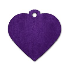 Leather Smooth 18-purple Dog Tag Heart (two Sides)