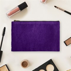 Leather Smooth 18-purple Cosmetic Bag (medium) by skindeep