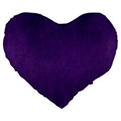 Leather Smooth 18-purple Large 19  Premium Heart Shape Cushions by skindeep