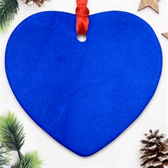 Leather Smooth 22 Blue Ornament (heart) by skindeep