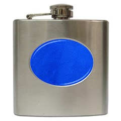 Leather Smooth 22 Blue Hip Flask (6 Oz) by skindeep