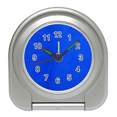 Leather Smooth 22 Blue Travel Alarm Clock by skindeep