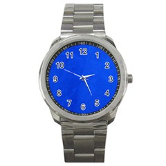 Leather Smooth 22 Blue Sport Metal Watch by skindeep