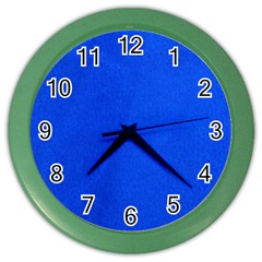 Leather Smooth 22 Blue Color Wall Clock by skindeep