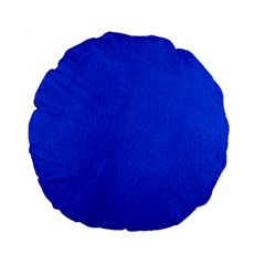 Leather Smooth 22 Blue Standard 15  Premium Round Cushions by skindeep