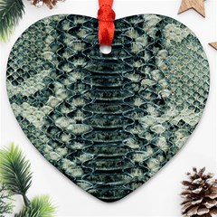 Snake Skin-29 Alt Heart Ornament (two Sides) by skindeep