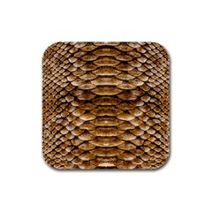 Reptile Skin Pattern 11 Rubber Square Coaster (4 Pack)  by skindeep