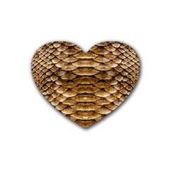 Reptile Skin Pattern 11 Heart Coaster (4 Pack)  by skindeep