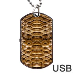 Reptile Skin Pattern 11 Dog Tag Usb Flash (two Sides) by skindeep