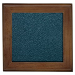 Leatherette 2 Blue Framed Tile by skindeep