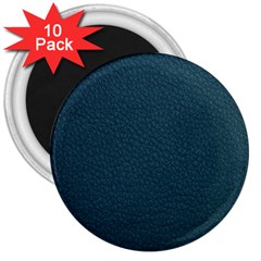 Leatherette 2 Blue 3  Magnets (10 Pack)  by skindeep