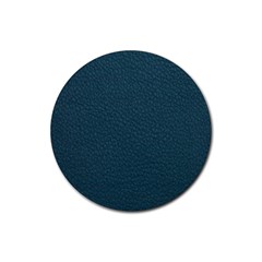 Leatherette 2 Blue Rubber Coaster (round)  by skindeep