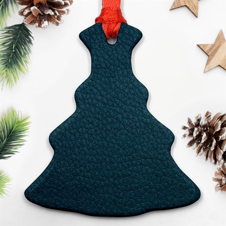 Leatherette 2 Blue Christmas Tree Ornament (Two Sides)