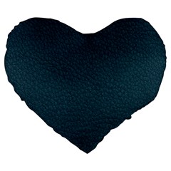 Leatherette 2 Blue Large 19  Premium Flano Heart Shape Cushions by skindeep