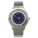 Leatherette 3 Stainless Steel Watch Front