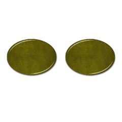 Leatherette 6 Green Cufflinks (oval) by skindeep