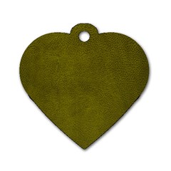 Leatherette 6 Green Dog Tag Heart (two Sides) by skindeep