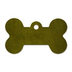 Leatherette 6 Green Dog Tag Bone (two Sides) by skindeep