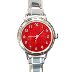 Leatherette 7 Round Italian Charm Watch by skindeep