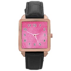 Reptile Skin Pattern 3 Rose Gold Leather Watch  by skindeep