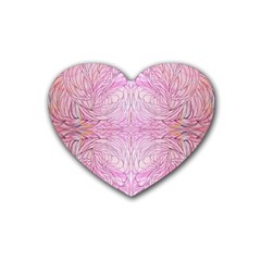 Mixed Media Repeats I Rubber Coaster (heart)  by kaleidomarblingart