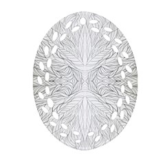 Mono Repeats Iii Oval Filigree Ornament (two Sides) by kaleidomarblingart