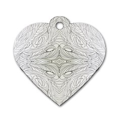 Mono Repeats Dog Tag Heart (one Side) by kaleidomarblingart