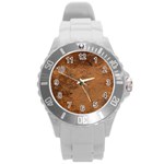 Aged Leather Round Plastic Sport Watch (L) Front