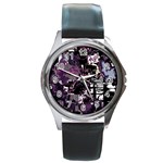 Pressure Points Round Metal Watch Front