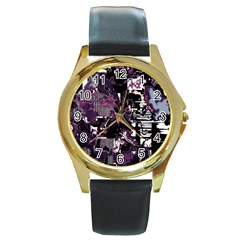 Pressure Points Round Gold Metal Watch by MRNStudios