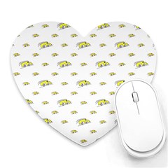 Cartoon Funny Weird Car Motif Pattern Heart Mousepads